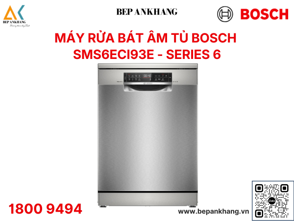 Máy rửa chén bát độc lập Bosch SMS6ECI93E - Series 6 - Sấy hé cửa - Made in Germany